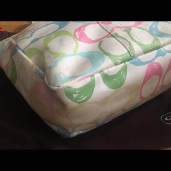 Medium multi color scribble Coach Hampton tote - Picture 4 of 5